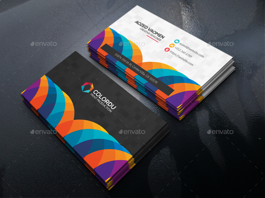 Color Business Card Print Templates Graphicriver